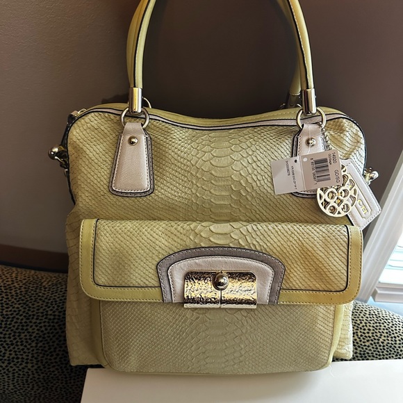 Coach Handbags - COACH ❤️ Kristin Embossed Metallic Python Large Tote Bag~STYLE #14920~NWT